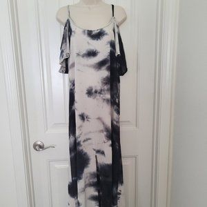 Maxi Ruffle Sleeve Tie Dye Dress